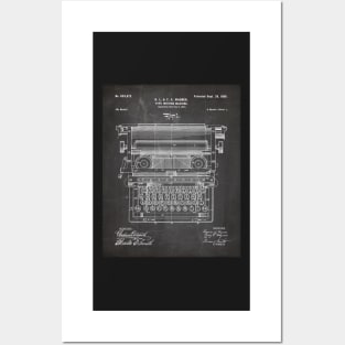 Typewriter Patent - Writer Editor Book Shop Décor Art - Black Chalkboard Posters and Art